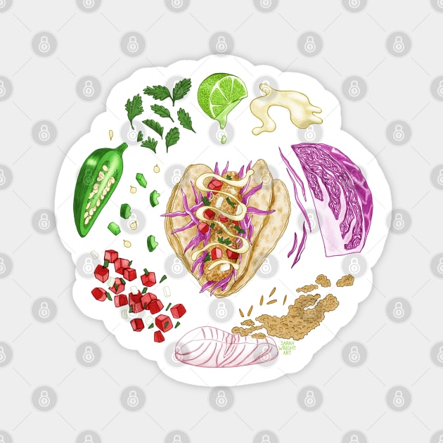 Fish Taco Diagram Sticker by SarahWrightArt